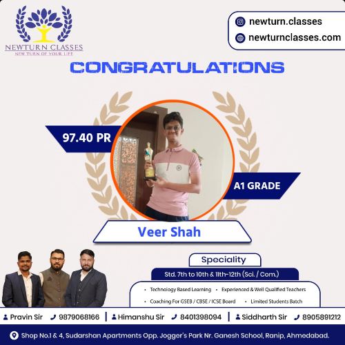 Newturn Classes Std 12th Board Topper Commerce 2026 Ranip Ahmedabad